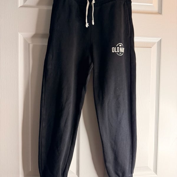 Old Navy Jogger Sweatpants Size L (10-12) Black Logo Graphic