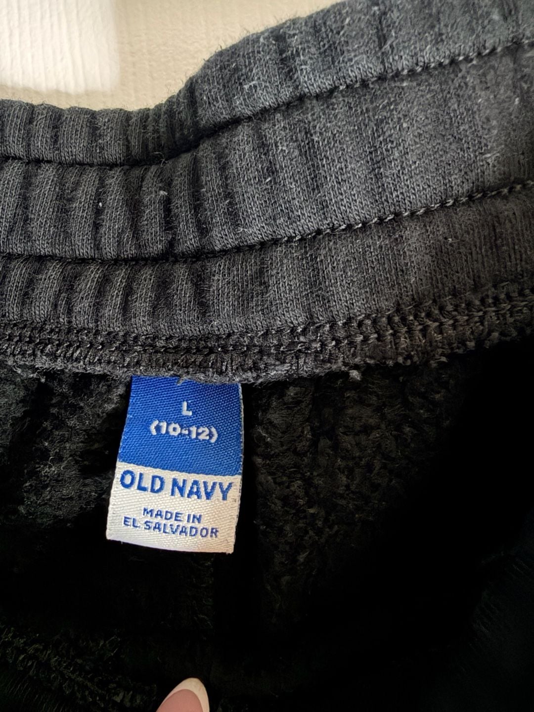 Old Navy Jogger Sweatpants Size L (10-12) Black Logo Graphic 5