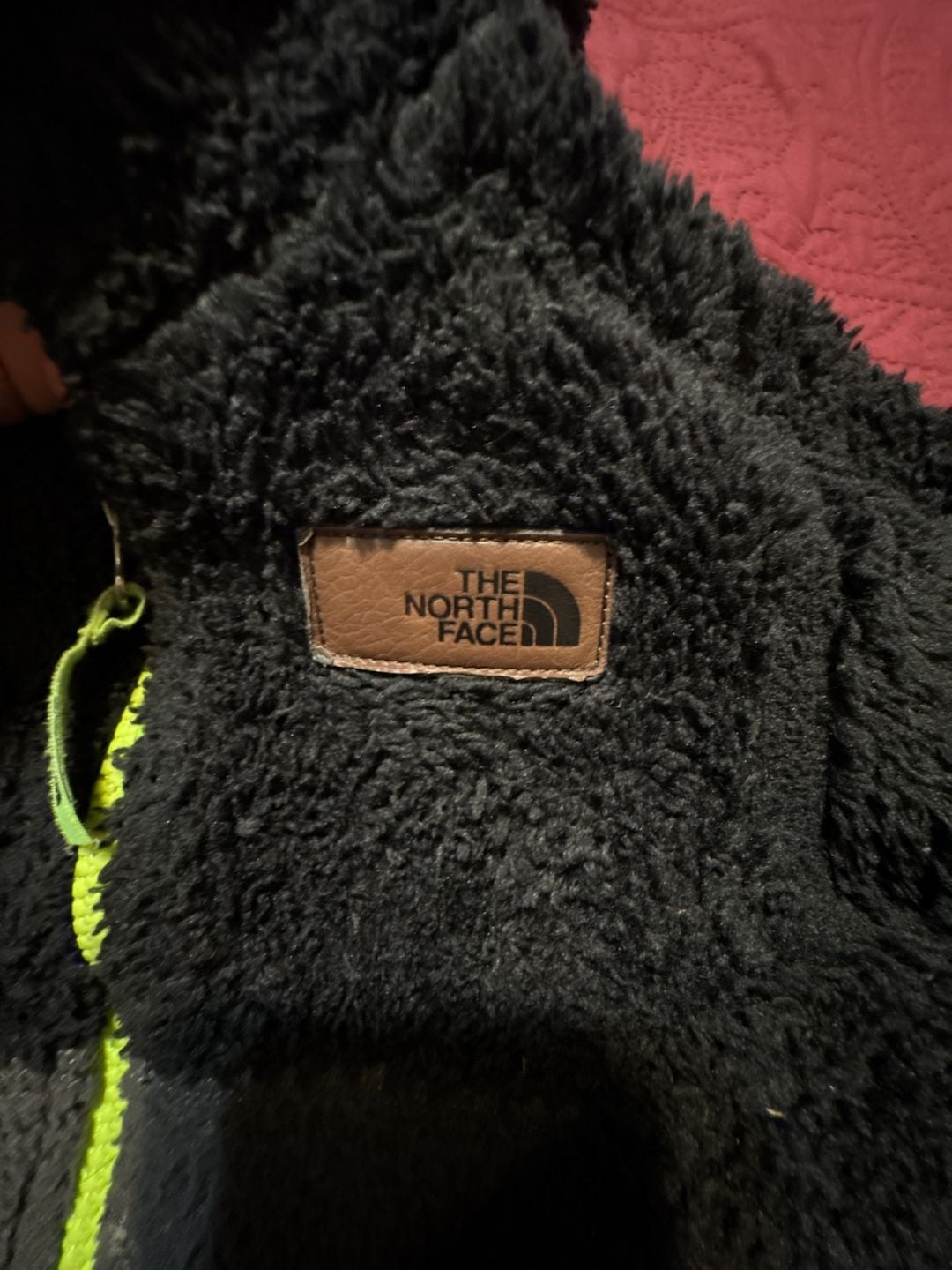 The North Face Fleece Hooded Jacket Size 5/5 Black Gray Neon Green 3