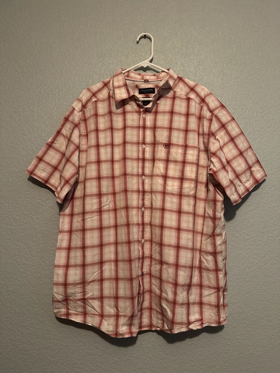 Ariat Pro Series Tully Peach Plaid Shirt Size XL 4