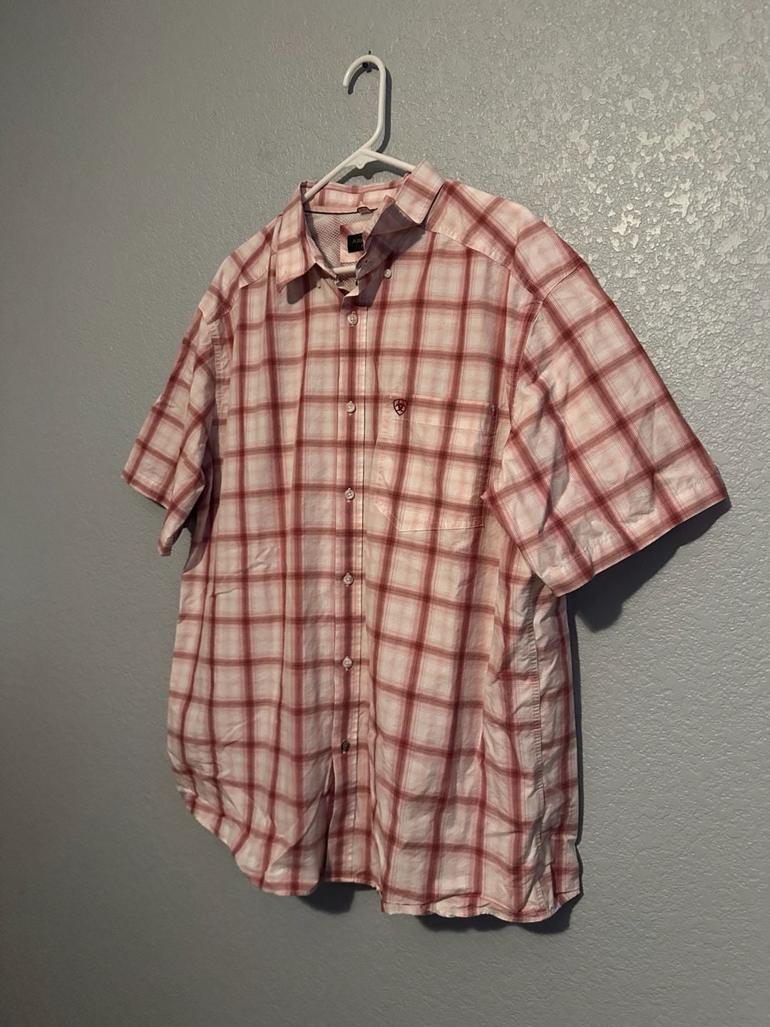 Ariat Pro Series Tully Peach Plaid Shirt Size XL 5