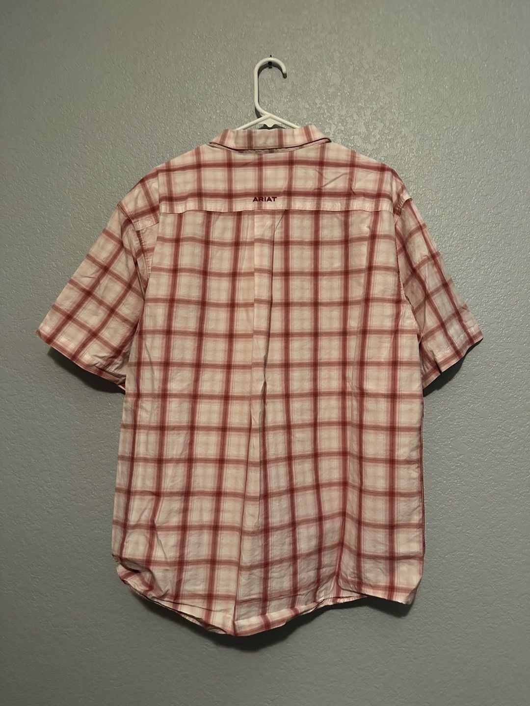 Ariat Pro Series Tully Peach Plaid Shirt Size XL 10