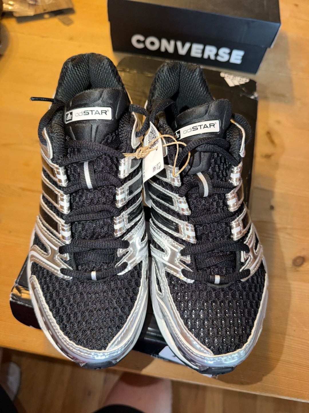 Adidas Adistar Control 5 W Size 6.5 Black Silver Metallic Sneakers 4