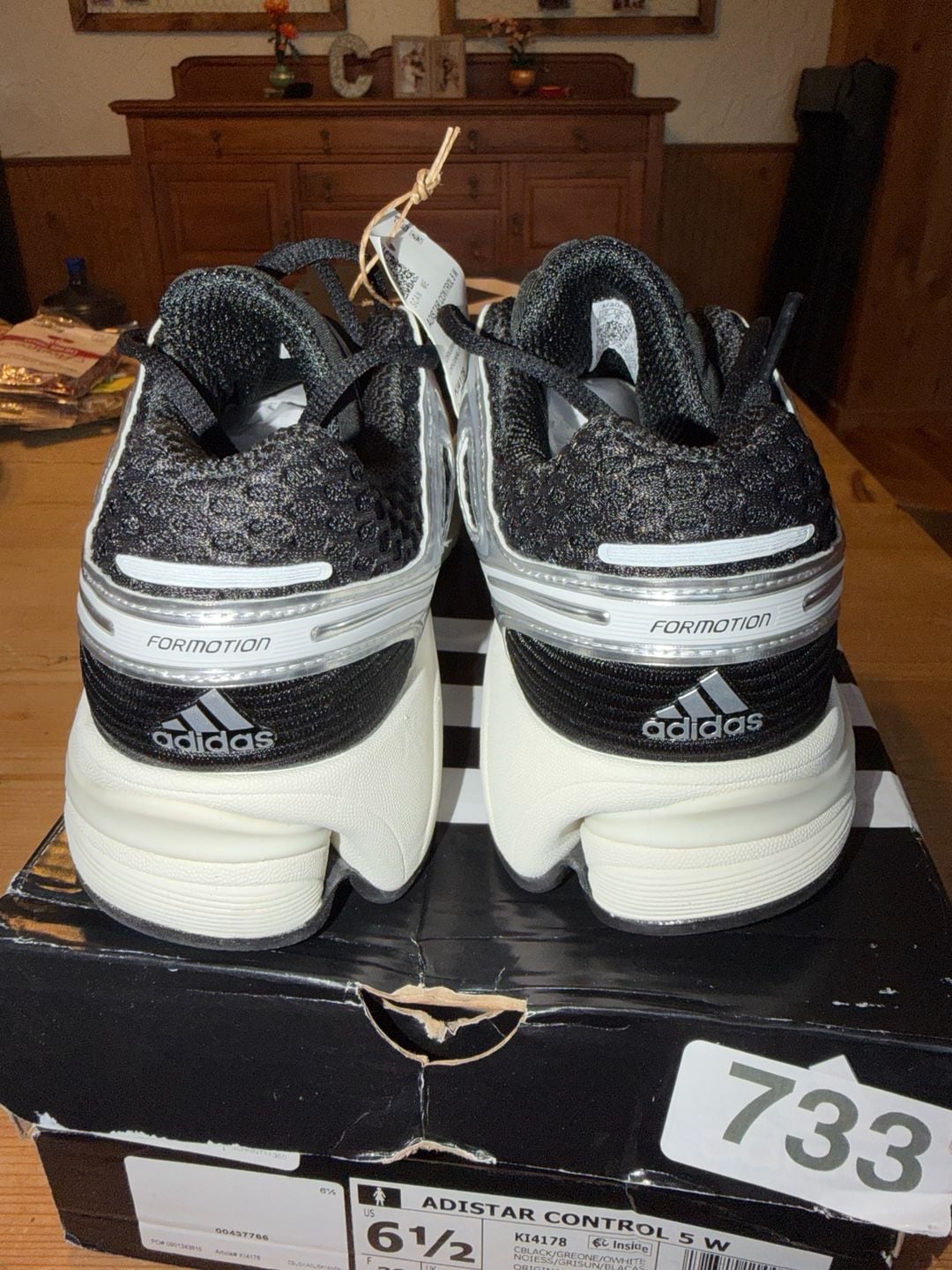Adidas Adistar Control 5 W Size 6.5 Black Silver Metallic Sneakers 5