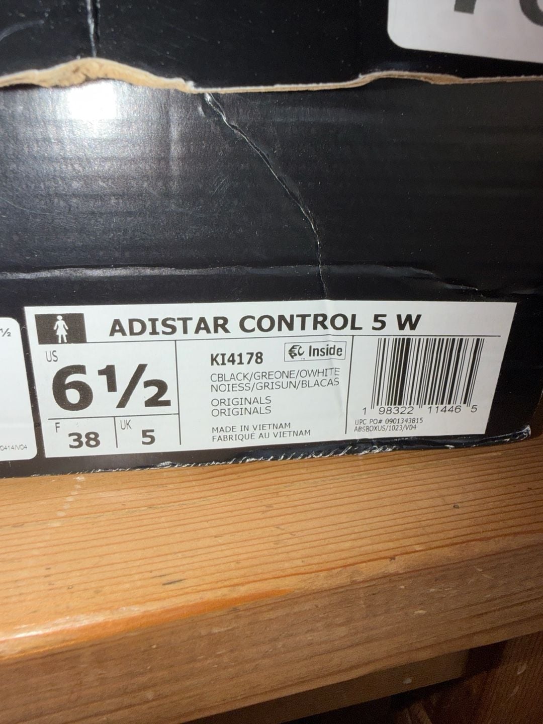 Adidas Adistar Control 5 W Size 6.5 Black Silver Metallic Sneakers 8