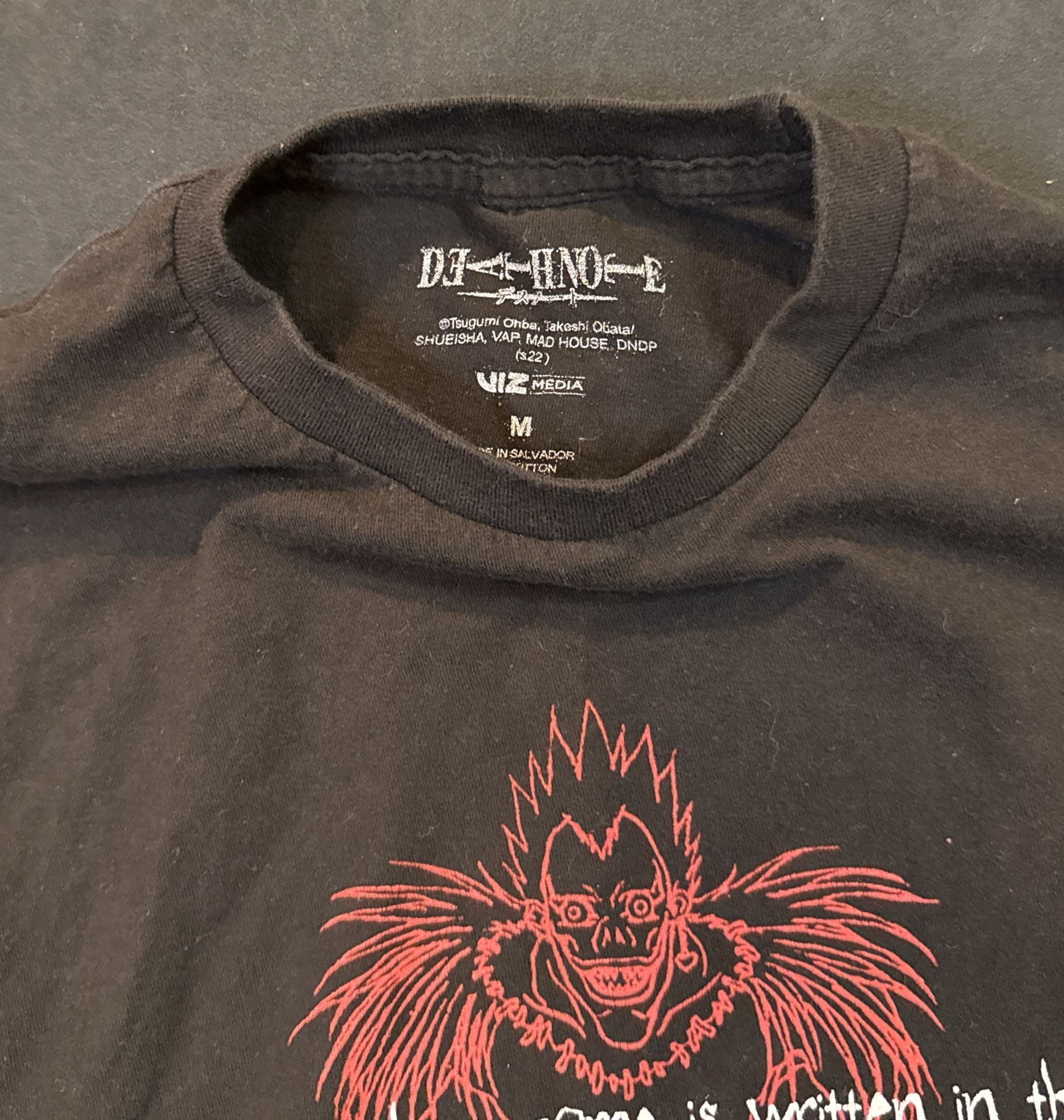 Death Note Ryuk Rules T-Shirt Size M Black Anime Graphic Tee 3