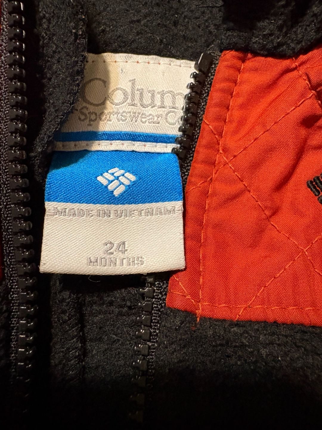 Columbia Rugged Ridge Hooded Fleece Jacket Size 24 Months Black Orange 3