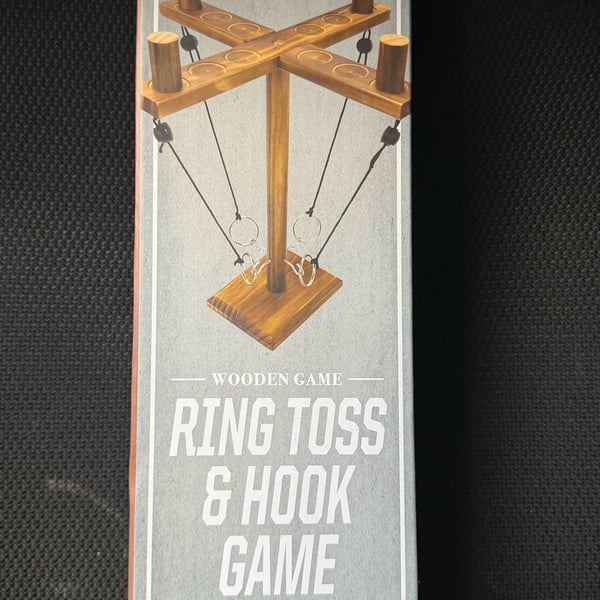 Wooden Ring Toss & Hook Game
