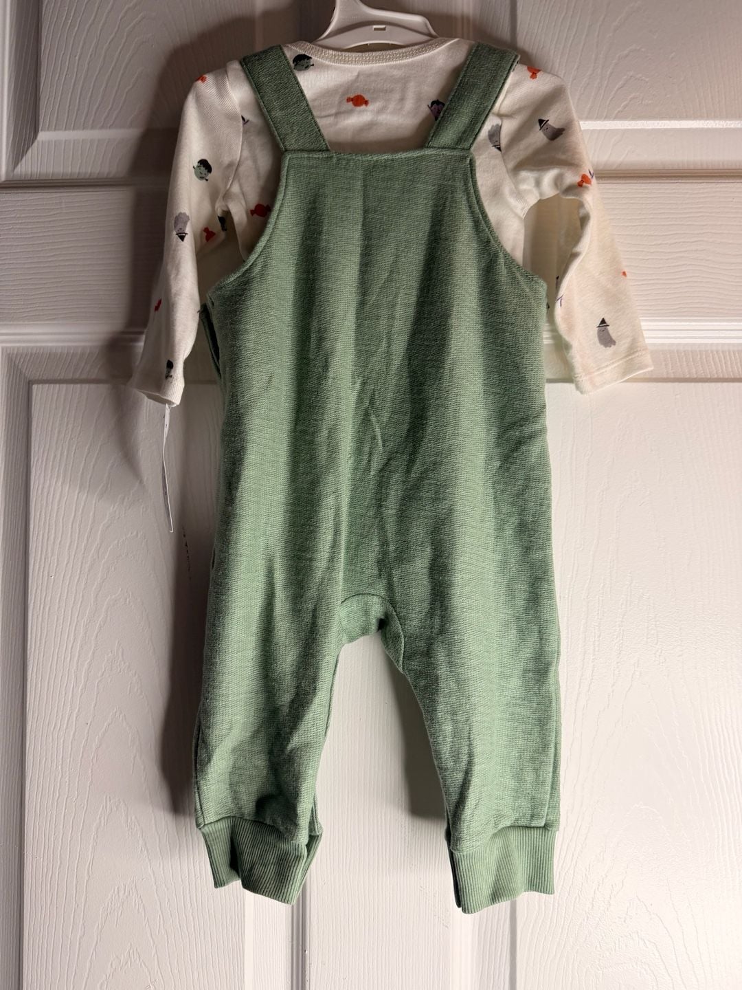 Carter's Just One You Frankenstein Overalls Bodysuit Set Size 6M Green 3