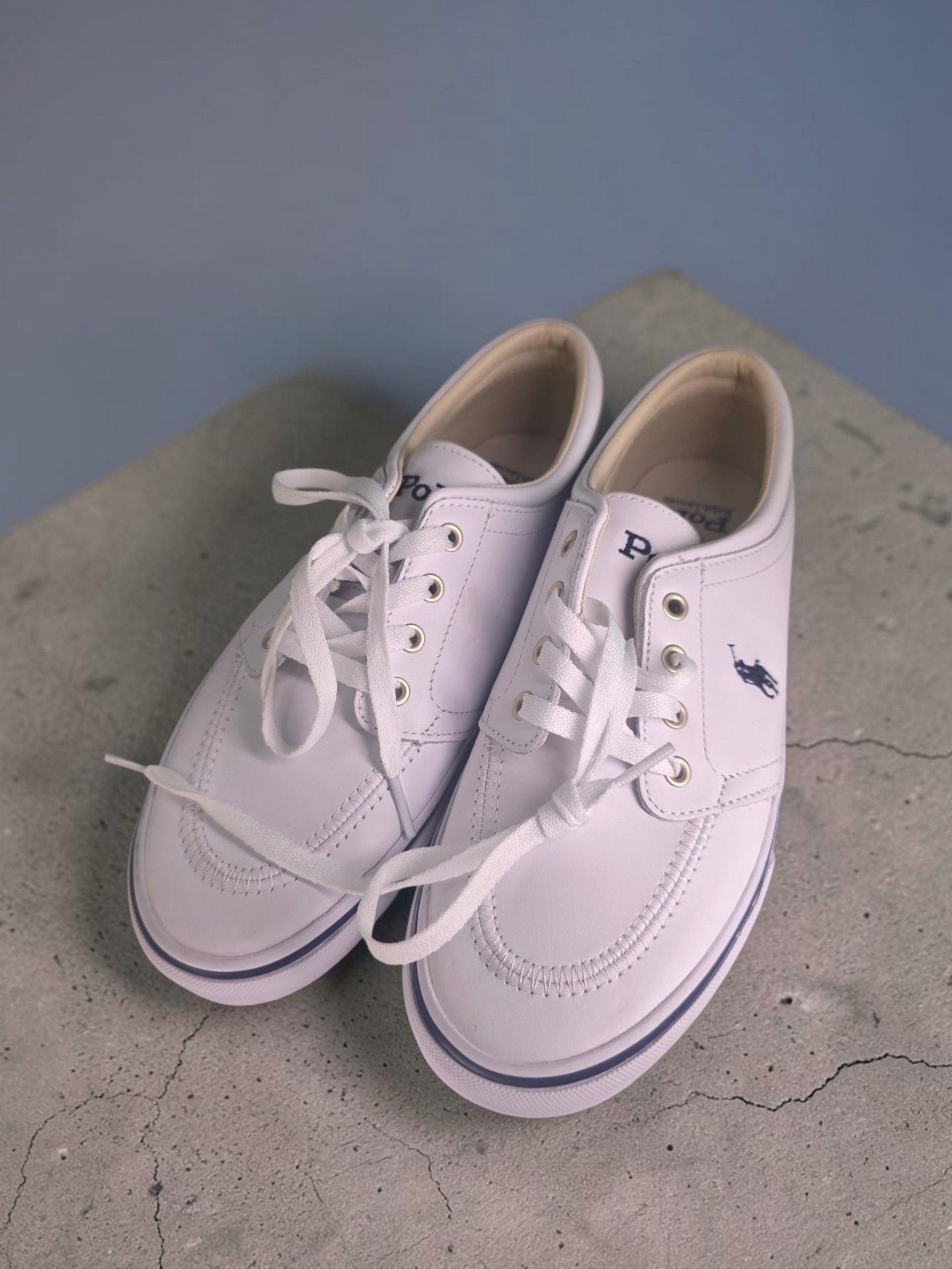 Polo Ralph Lauren Faxon White Leather Sneakers 10