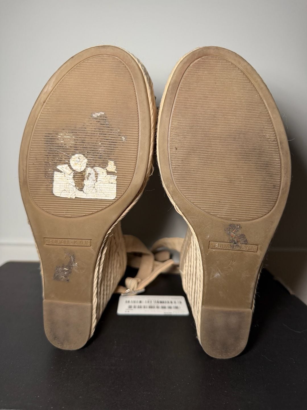 Kendall + Kylie Gwenn Wedge Size 7 M Nude Suede Bow Espadrille 4