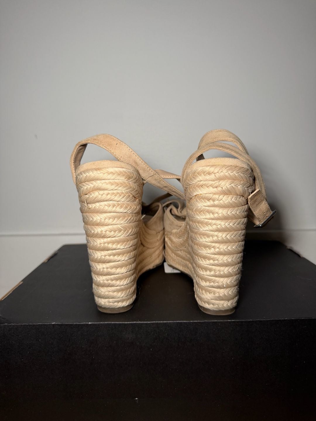 Kendall + Kylie Gwenn Wedge Size 7 M Nude Suede Bow Espadrille 5