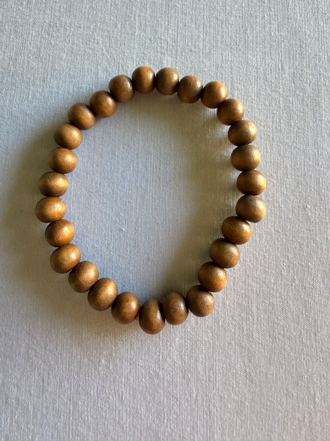 Unbranded Wooden Beaded Stretch Bracelet Brown Sandal 2