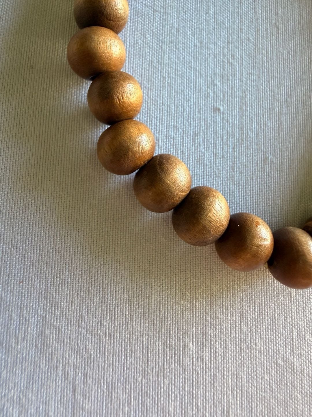 Unbranded Wooden Beaded Stretch Bracelet Brown Sandal 3