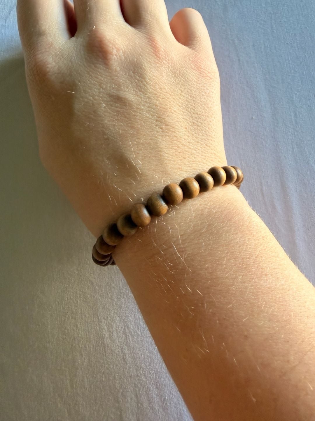 Unbranded Wooden Beaded Stretch Bracelet Brown Sandal 5