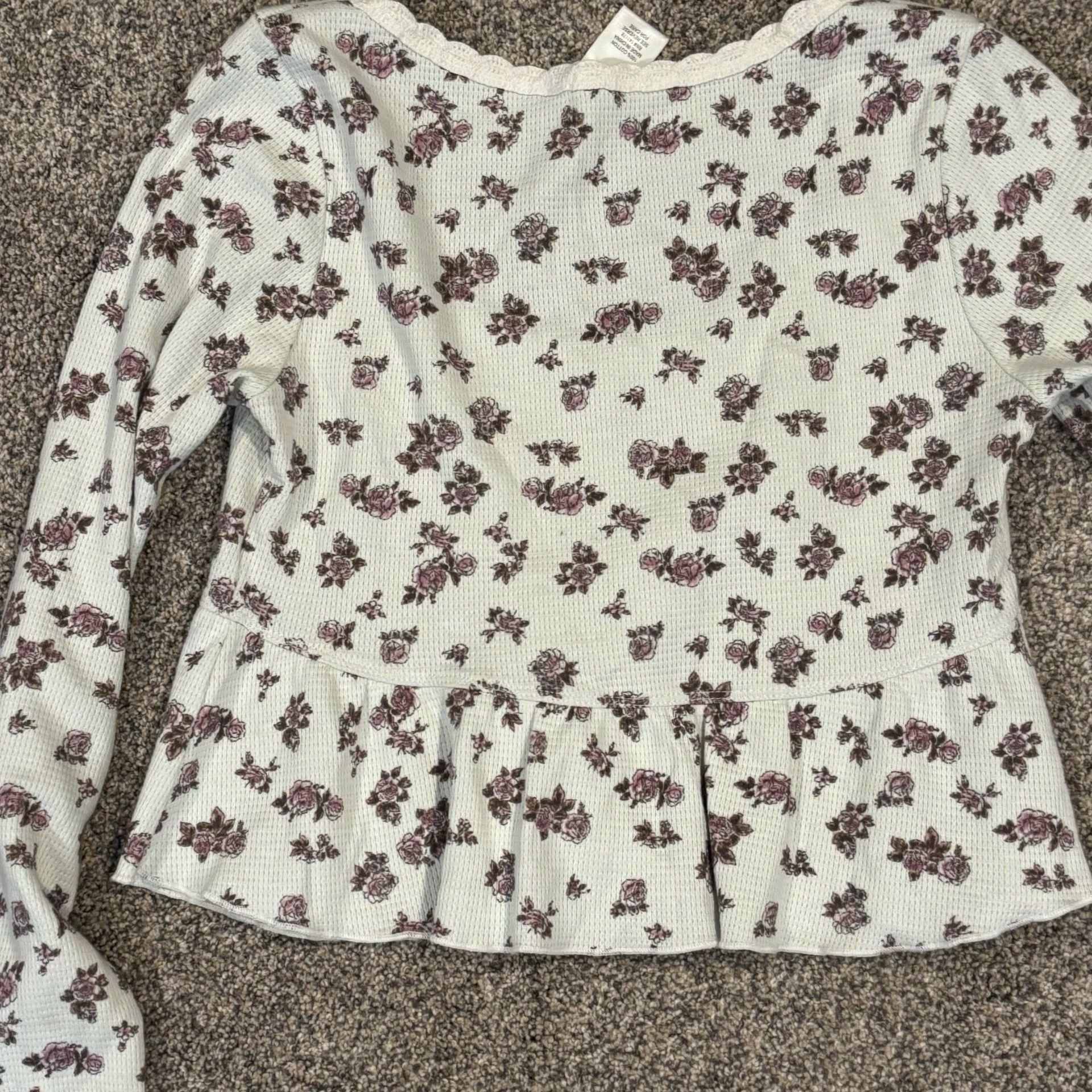 Kirious LA Floral Waffle Knit Top Size S Long Sleeve 5