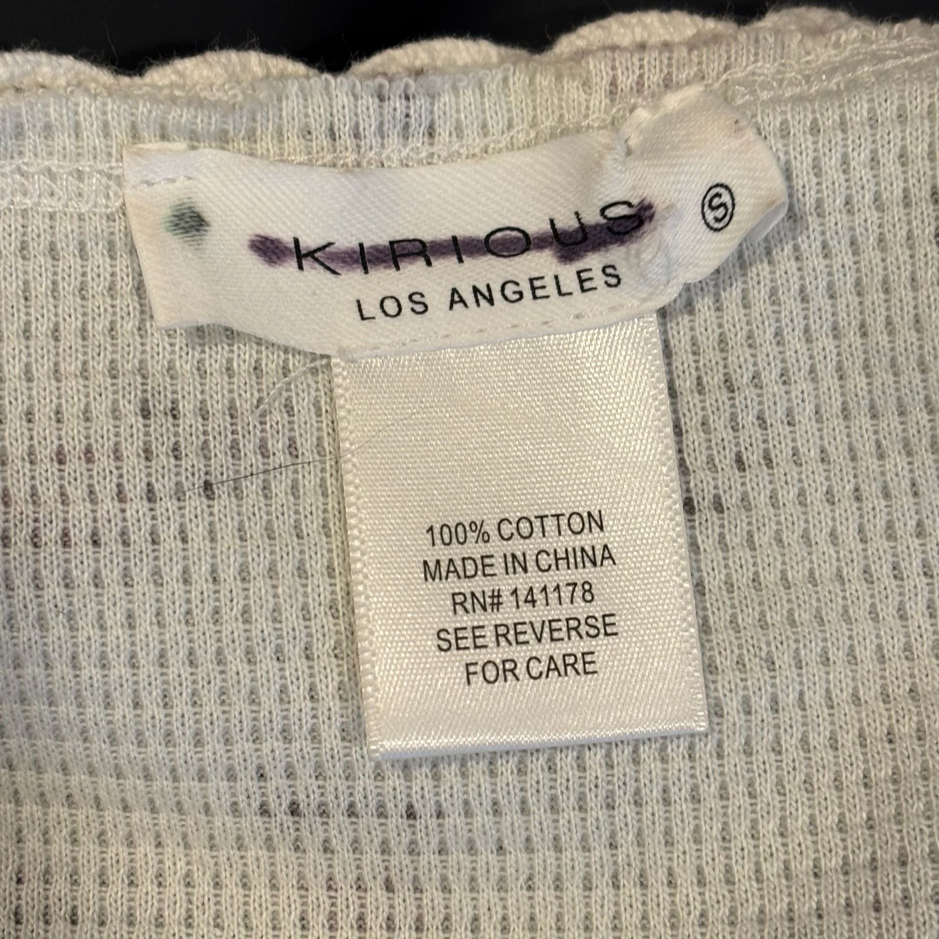 Kirious LA Floral Waffle Knit Top Size S Long Sleeve 8