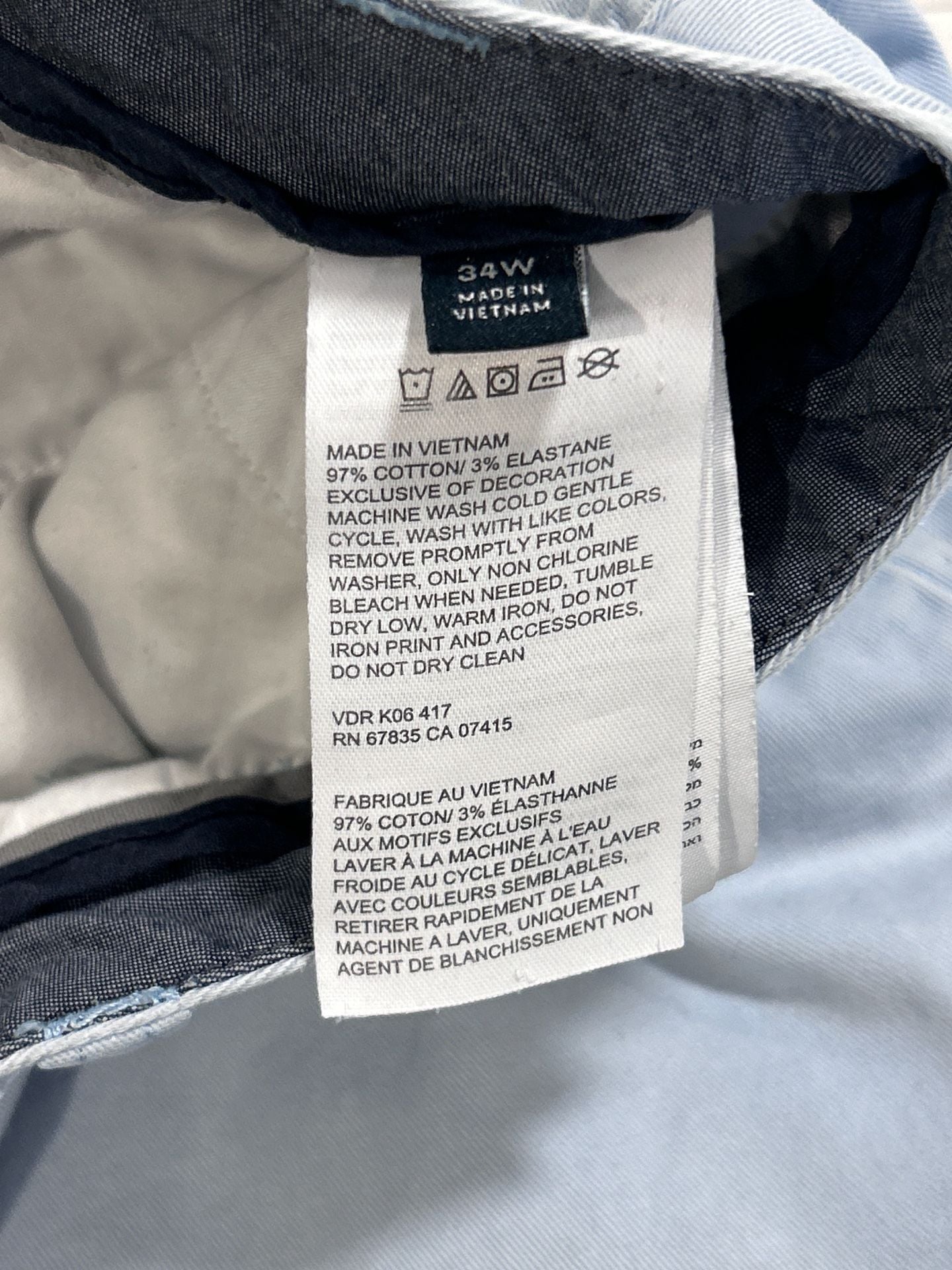Nautica Chino Shorts Size 34W Light Blue Flat Front Classic Fit 4