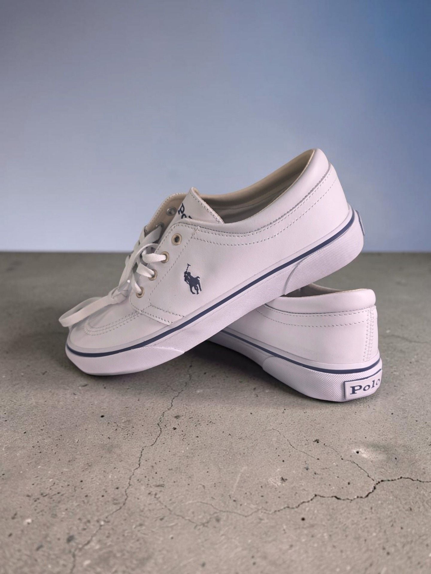 Polo Ralph Lauren Faxon White Leather Sneakers 14