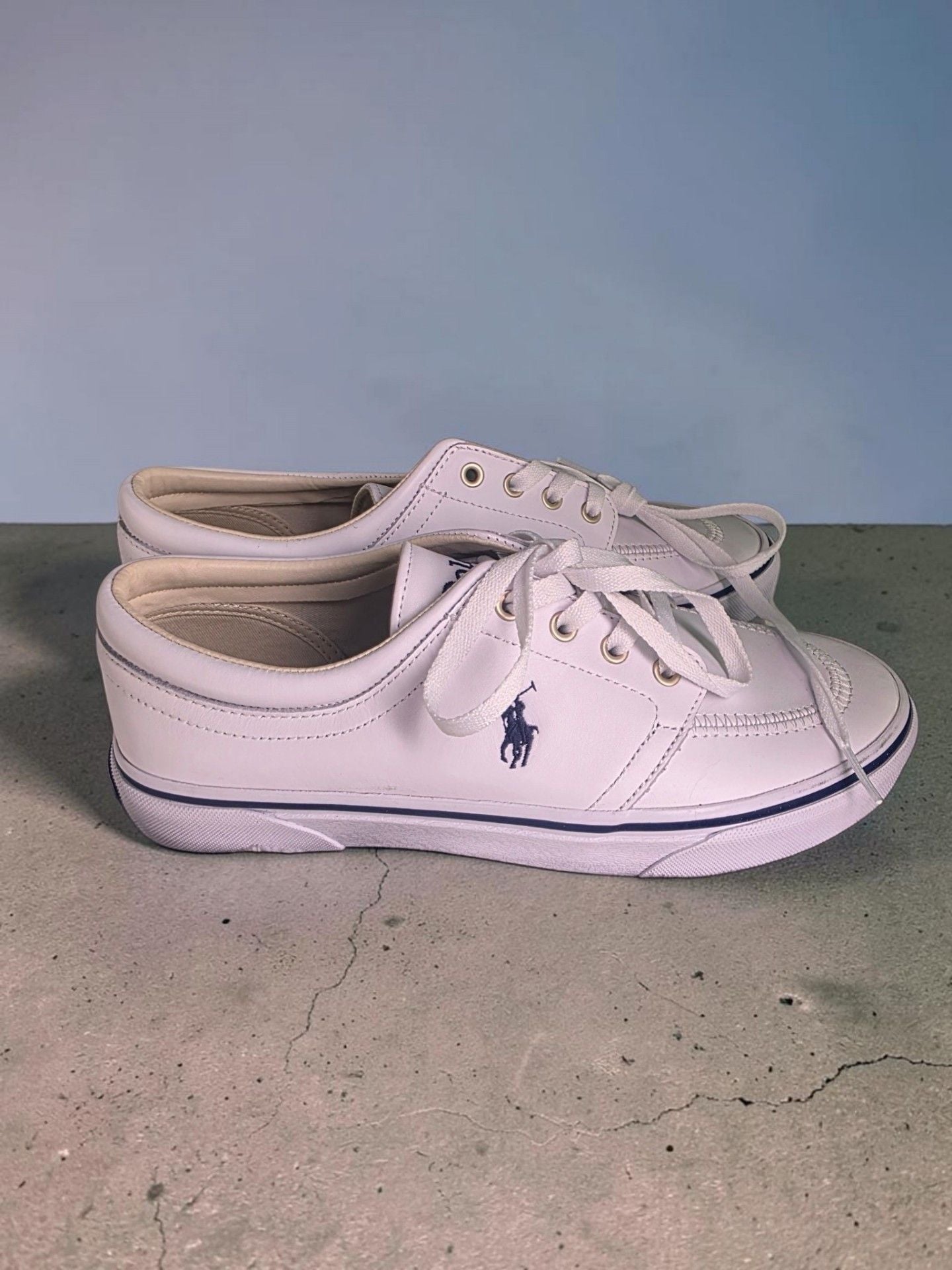 Polo Ralph Lauren Faxon White Leather Sneakers 17