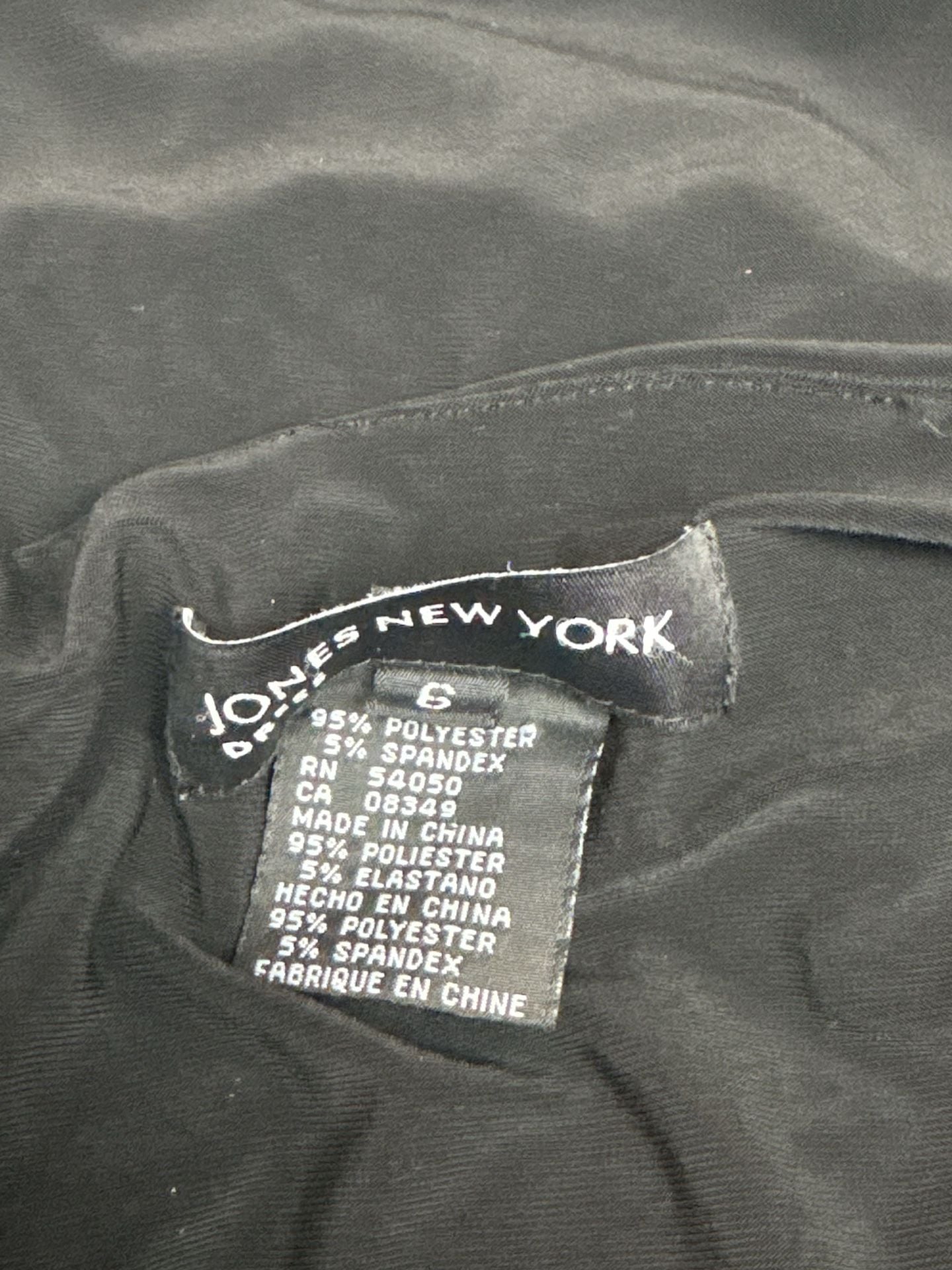 Jones New York Dress Size 6 Black Beige Wrap Long Sleeve 4