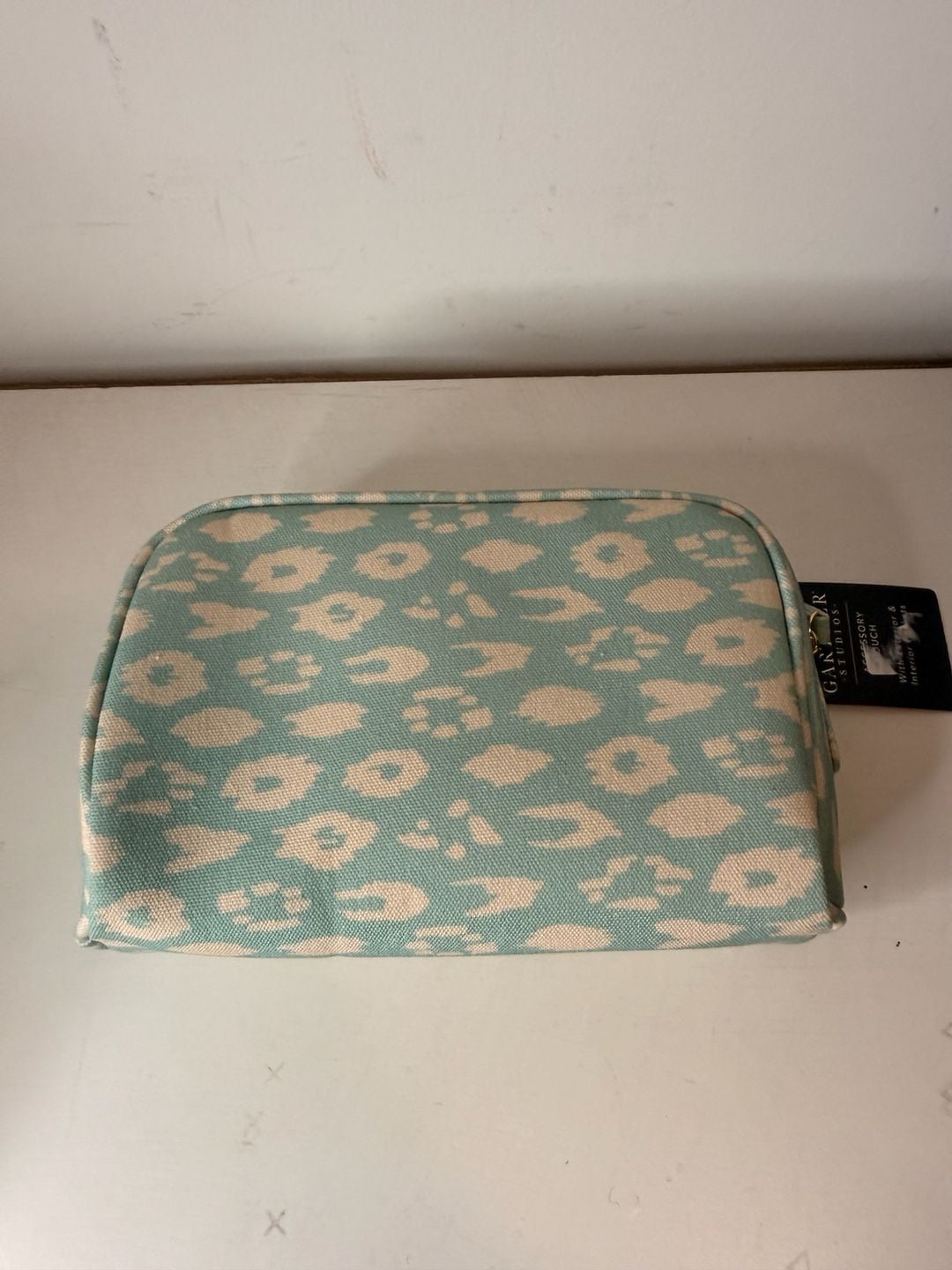 Gartner Studios Accessory Pouch Blue Leopard Print Cosmetic Bag NWT 3