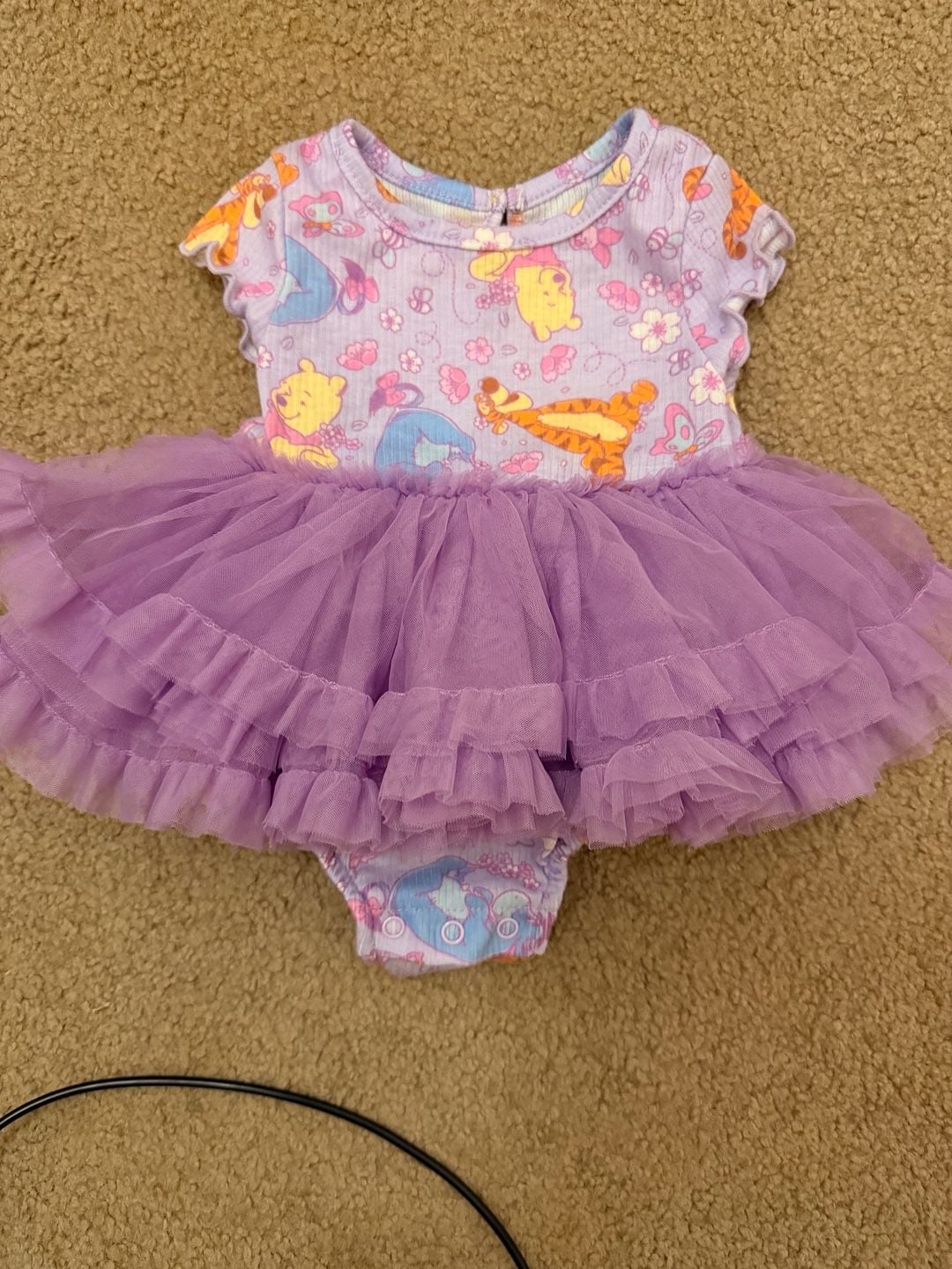 Disney Baby Winnie the Pooh Tutu Bodysuit Size 0-3M Purple 1