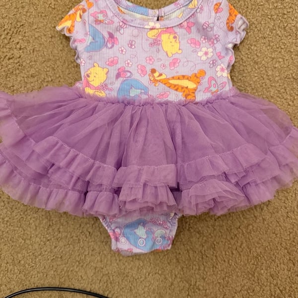 Disney Baby Winnie the Pooh Tutu Bodysuit Size 0-3M Purple