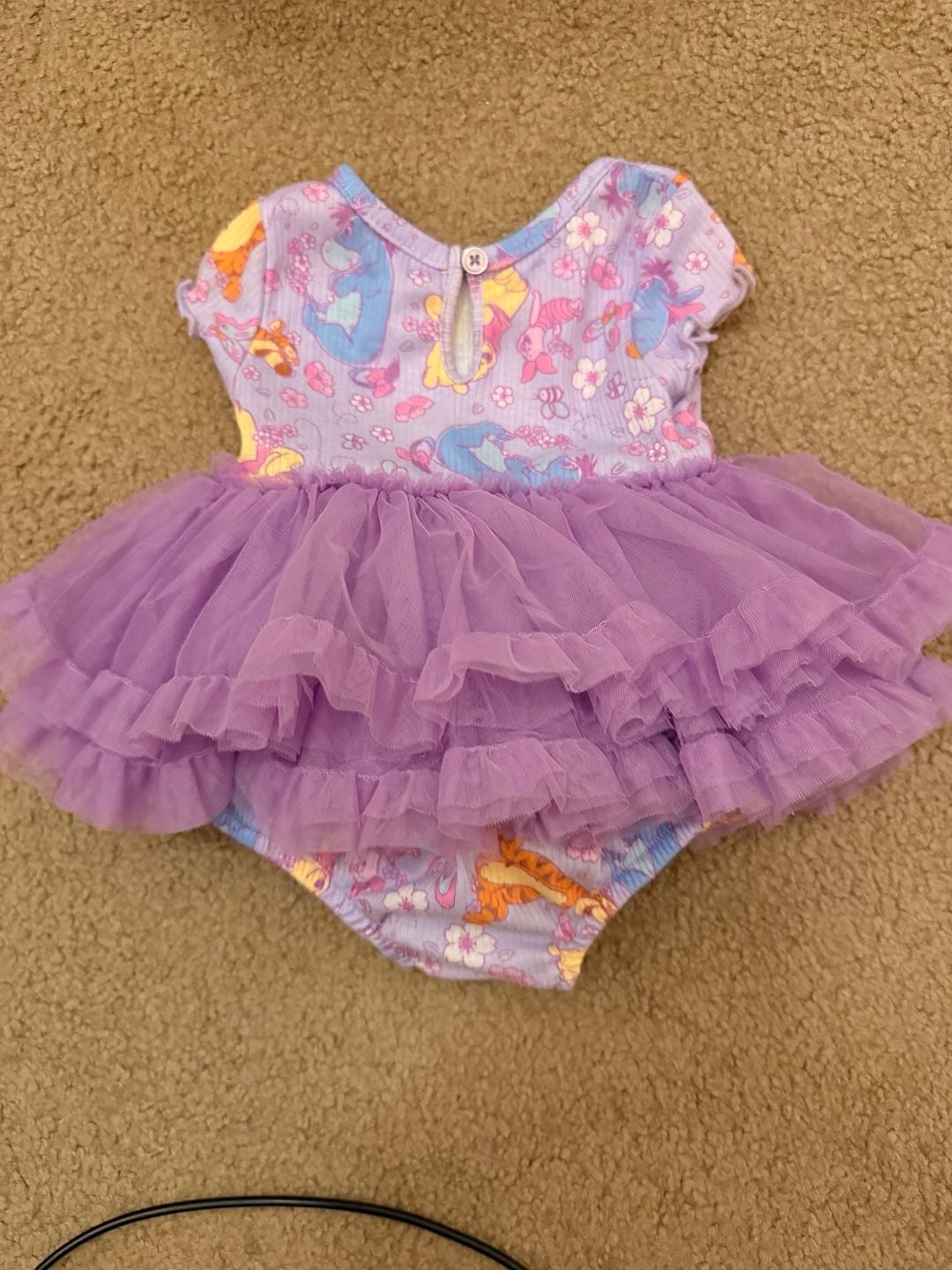 Disney Baby Winnie the Pooh Tutu Bodysuit Size 0-3M Purple 2