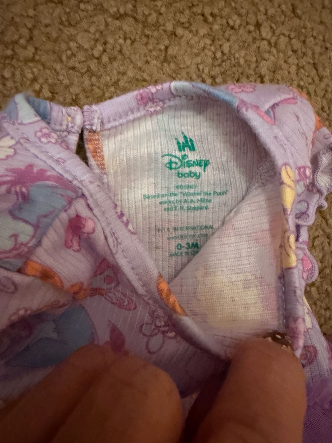 Disney Baby Winnie the Pooh Tutu Bodysuit Size 0-3M Purple 3