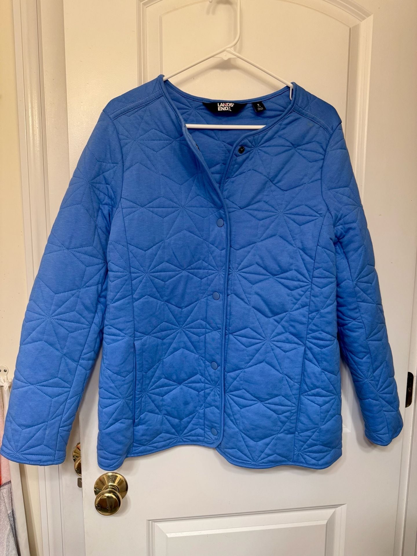 Lands' End Quilted Jacket Size S Blue Primaloft 2