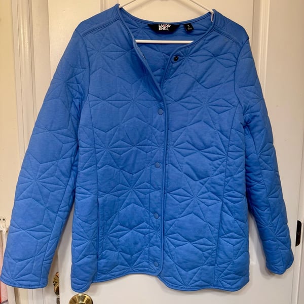 Lands' End Quilted Jacket Size S Blue Primaloft
