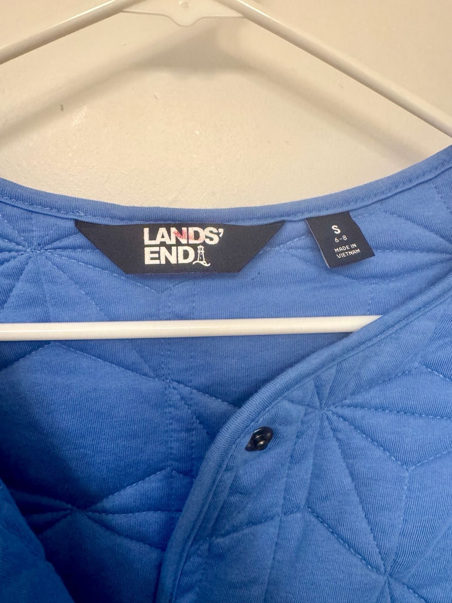 Lands' End Quilted Jacket Size S Blue Primaloft 4