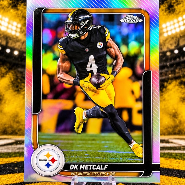 DK Metcalf NEW RELEASE 2026 Topps Chrome Pittsburgh Steelers Football Card RARE!