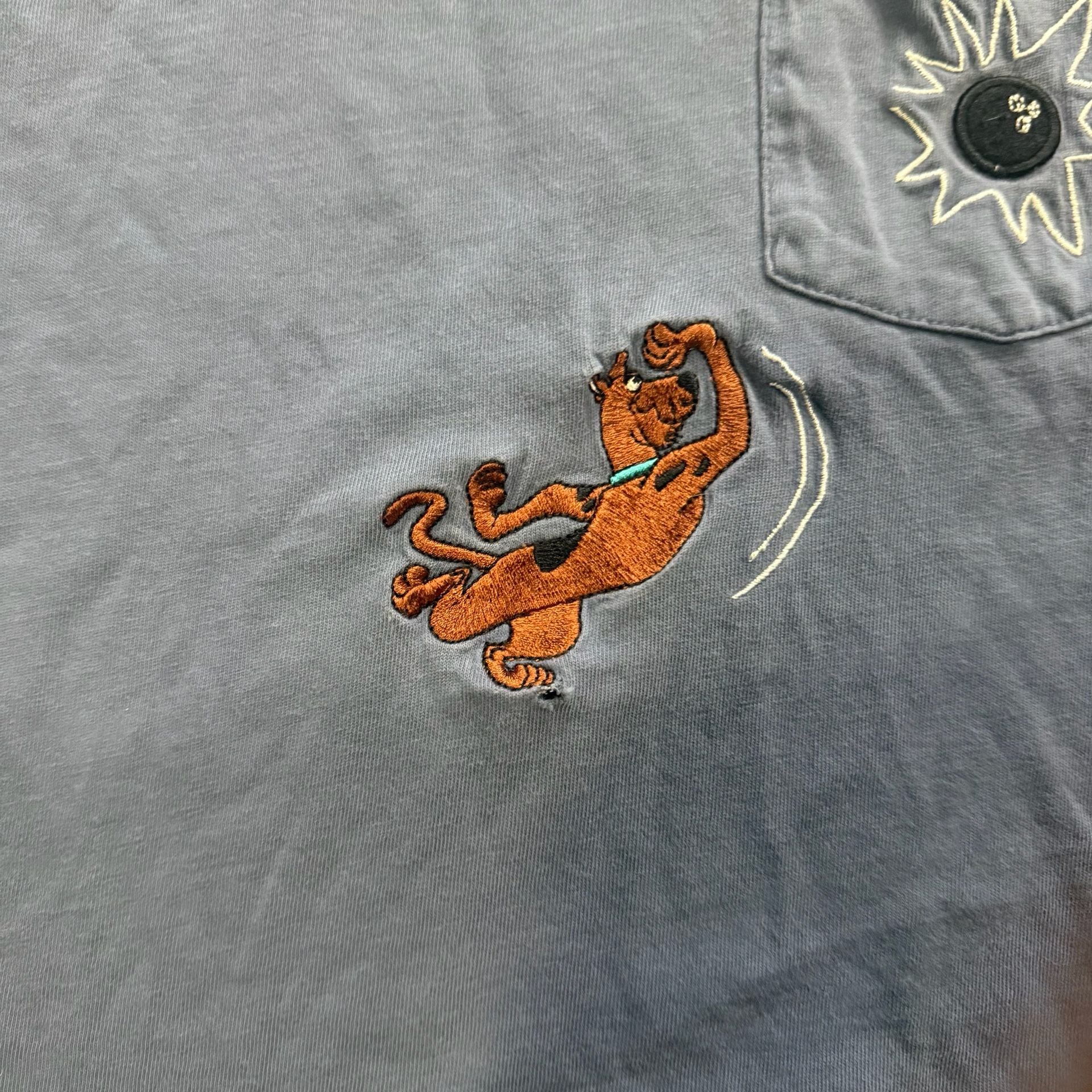 Vintage Warner Bros Scooby Doo Graphic Pocket T-Shirt Blue 6