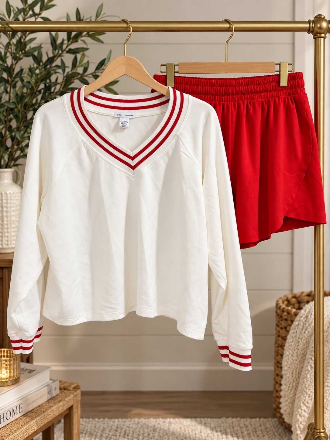 NWOT Better Together V-Neck Cropped Pullover w/ Skort Sz L 1