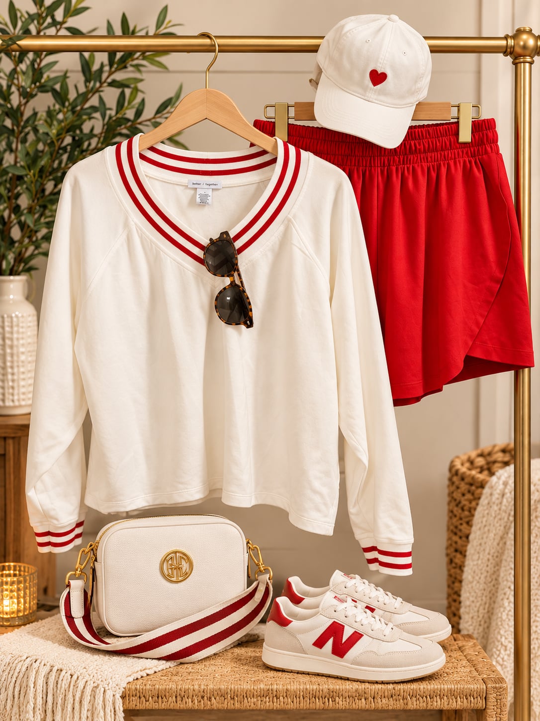 NWOT Better Together V-Neck Cropped Pullover w/ Skort Sz L 2
