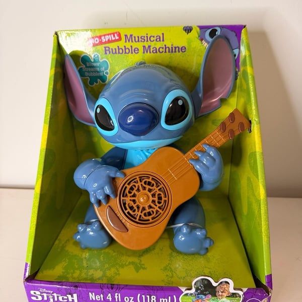Disney Stitch No-Spill Musical Bubble Machine