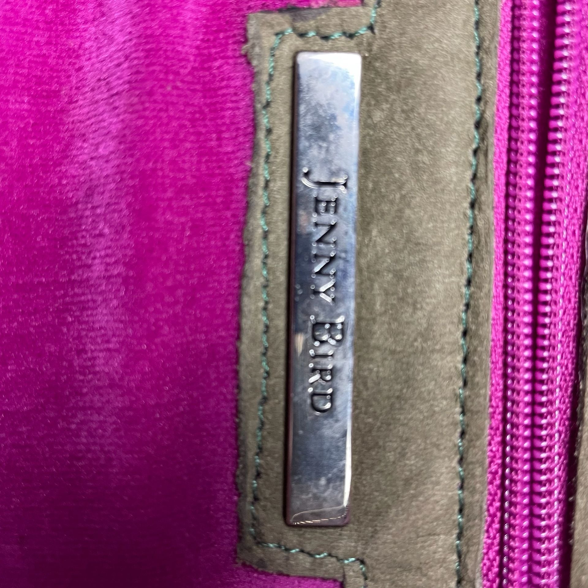 Jenny Bird Suede Ruched Clutch Purse Handbag with Tassel Green 4