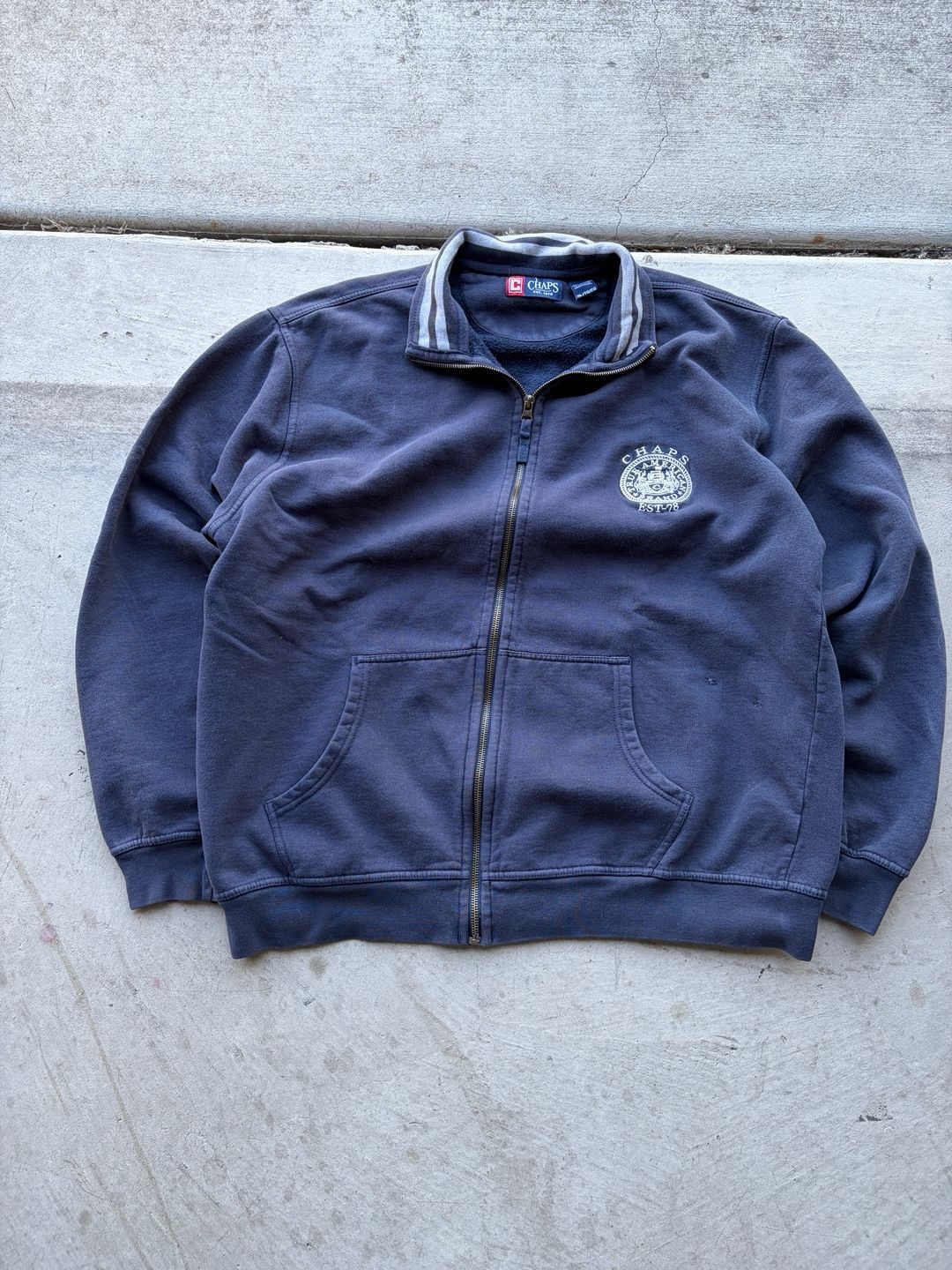 Chaps Full Zip Sweatshirt Size XL Navy Blue Track Jacket 2