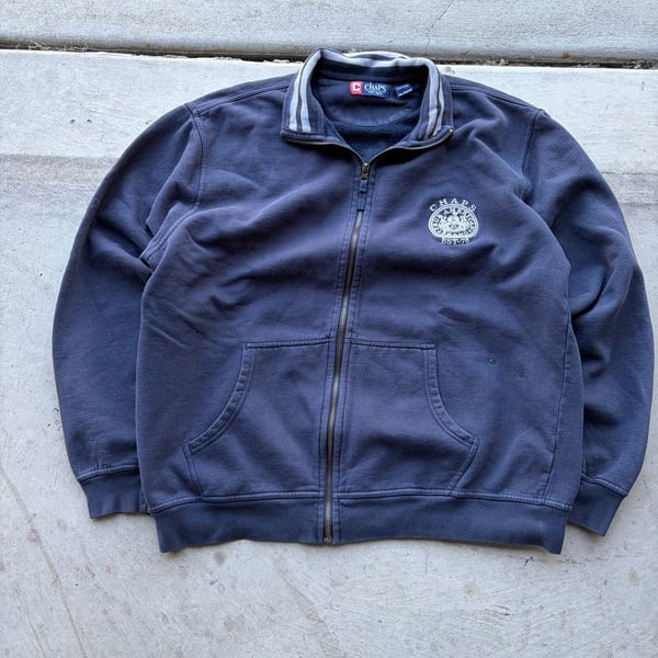 Chaps Full Zip Sweatshirt Size XL Navy Blue Track Jacket
