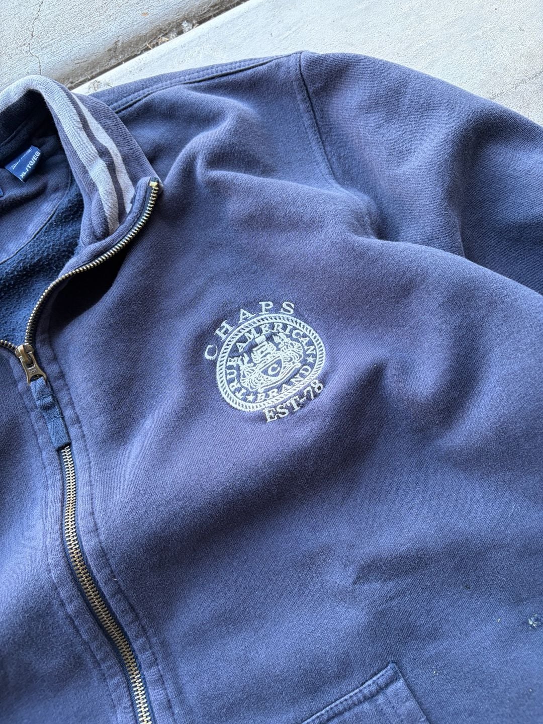 Chaps Full Zip Sweatshirt Size XL Navy Blue Track Jacket 3
