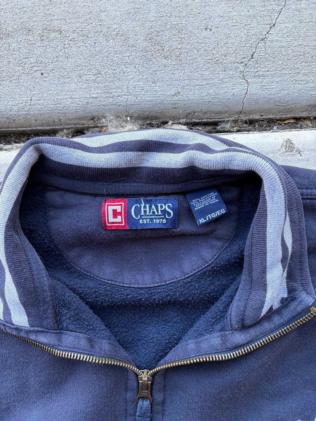 Chaps Full Zip Sweatshirt Size XL Navy Blue Track Jacket 4