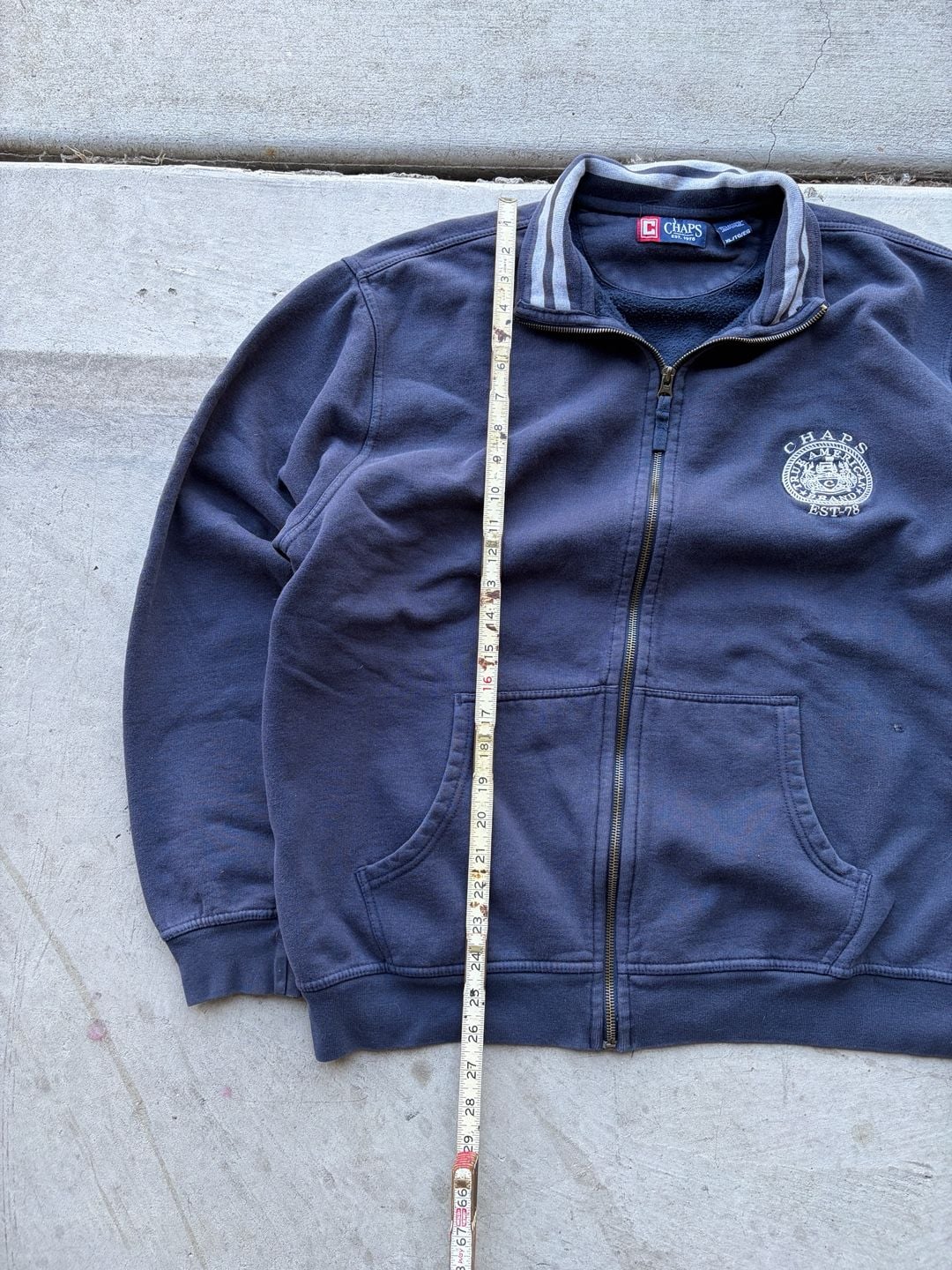Chaps Full Zip Sweatshirt Size XL Navy Blue Track Jacket 5