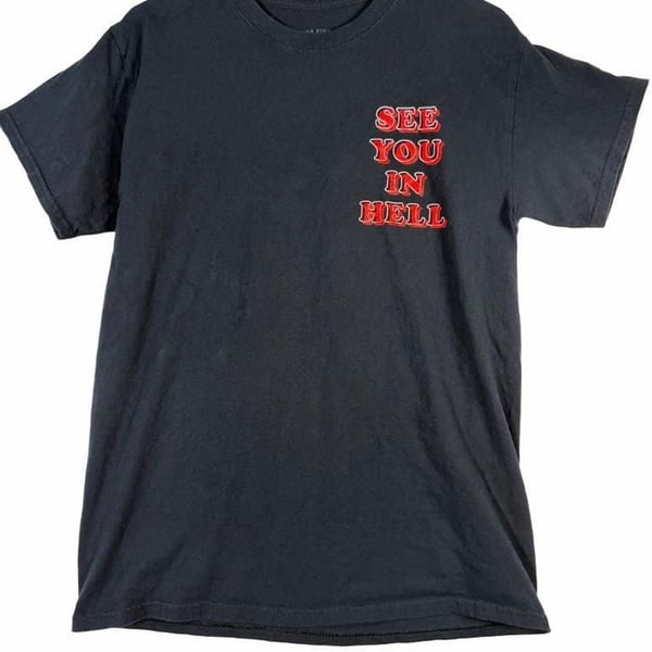 Linda Finegold See You In Hell T-Shirt Size M Black