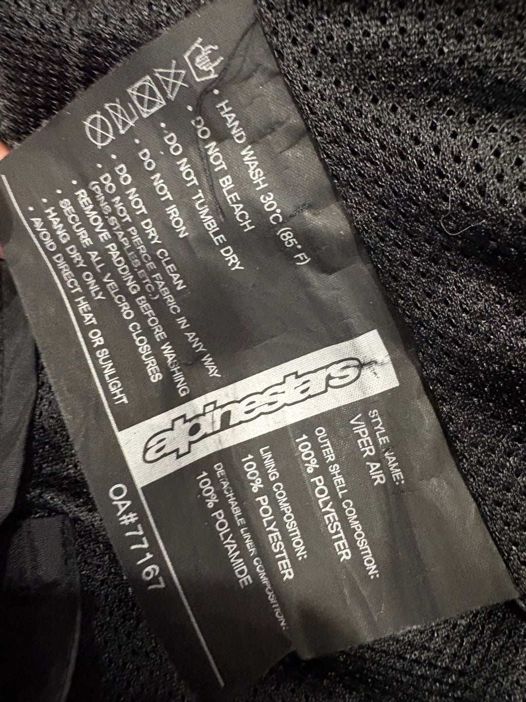 Alpinestars Viper Air Motorcycle Riding Jacket Black Hi-Vis Yellow Men’s M 10