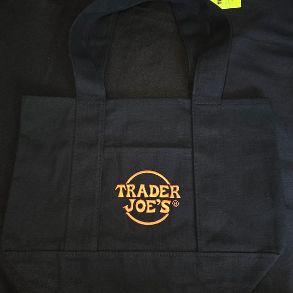 Trader Joe's Trick or Treat Canvas Tote Bag Black Mini