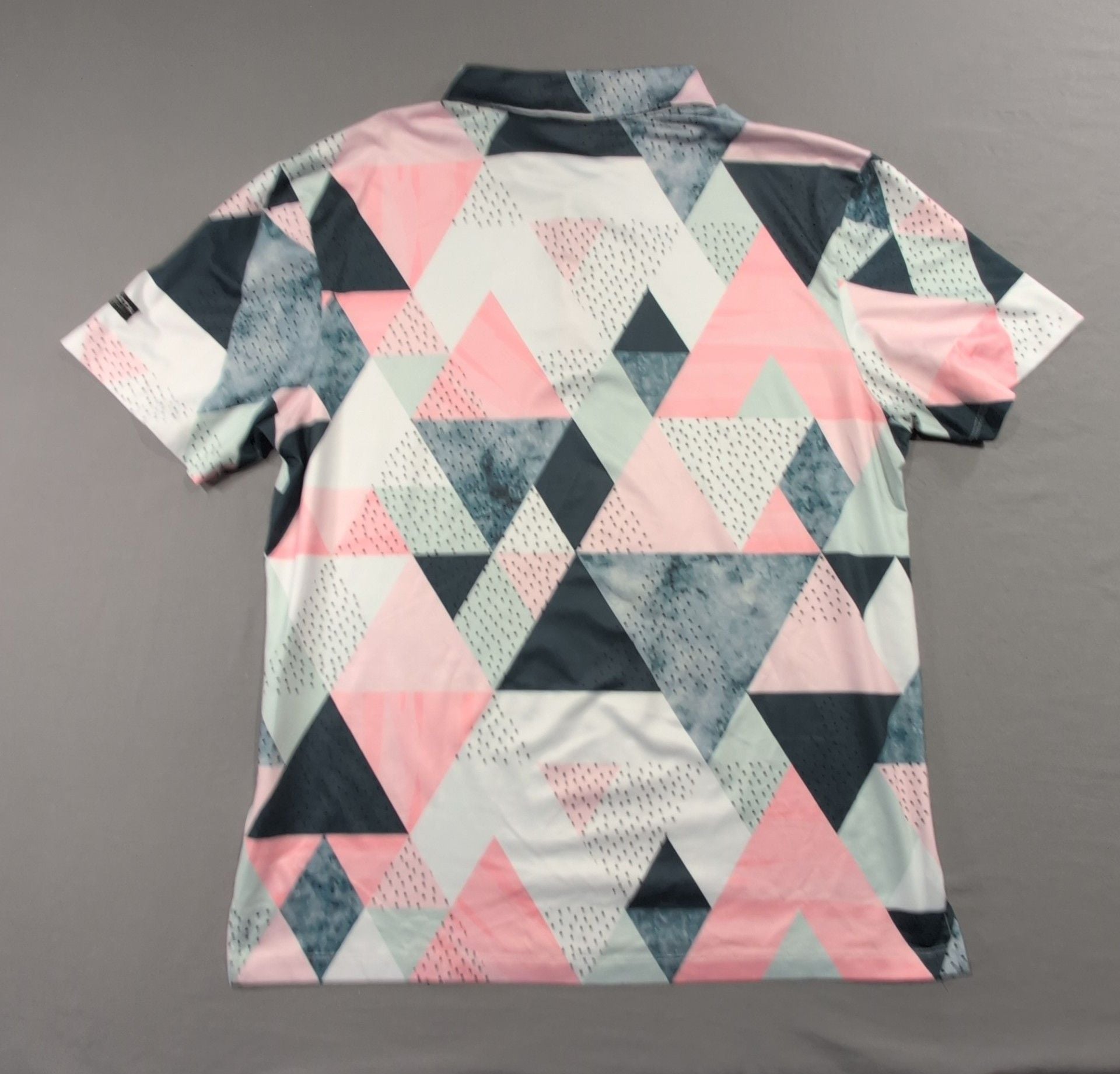 Yatta Golf Birdie Dropper Polo Size M Pink Geometric Print Performance 8