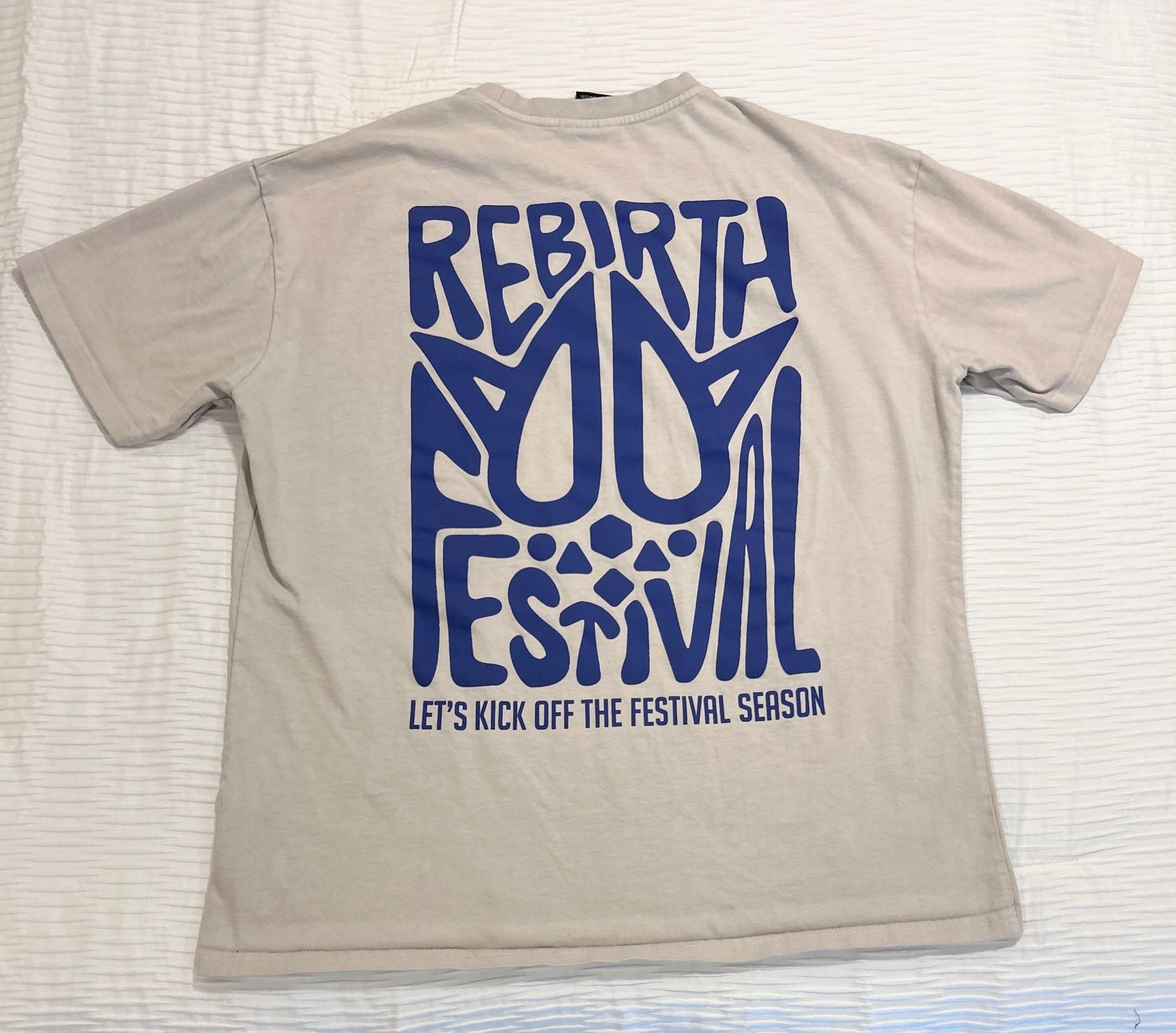 Official REBiRTH Festival "Kick Off" Tan Graphic T-Shirt - Size XL 4