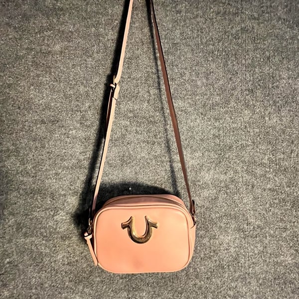 True Religion Pink Horseshoe Crossbody Purse